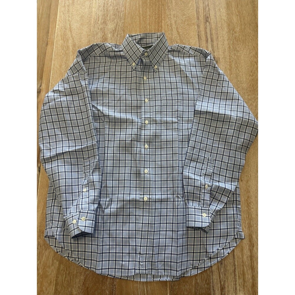 Brooks Brothers Country Club Shirt Mens Large Plaid Egyptian Cotton Made in USA